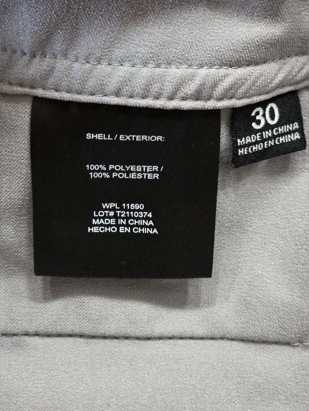 32 Degrees Cool Stretch Performance Gray Chinos Pants Straight Fit Size 30